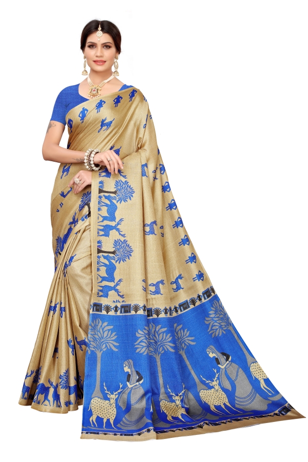 Khadi Silk 4 Silk Printed Regular Wear Latest Saree Collection